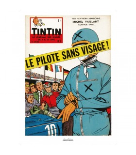 Poster de couverture Jean Graton dans Le Journal de Tintin 1959 Nº01 (50x70cm)