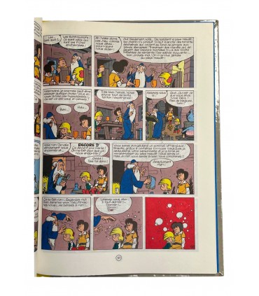 La Flûte à six Schtroumpfs. Édition en couleurs - 1974. Dessin accompagné d'un envoi autographe.