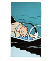 Serviette de Plage Tintin Enfant - Sous-Marin Requin 90X160 cm
