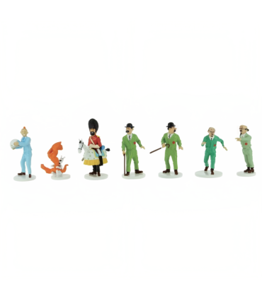 Coffret Lune : Tintin, Milou, Haddock, Tournesol, Dupont, Dupond et Wolff