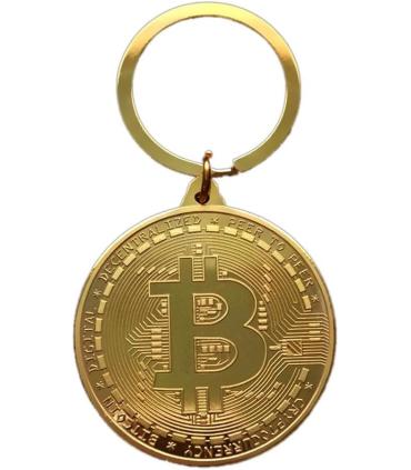 Porte-clés Bitcoin Plaqué Or