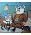 Plaque Émaillée Tintin le trésor de Rackham le Rouge 100x100 Émaillerie Belge