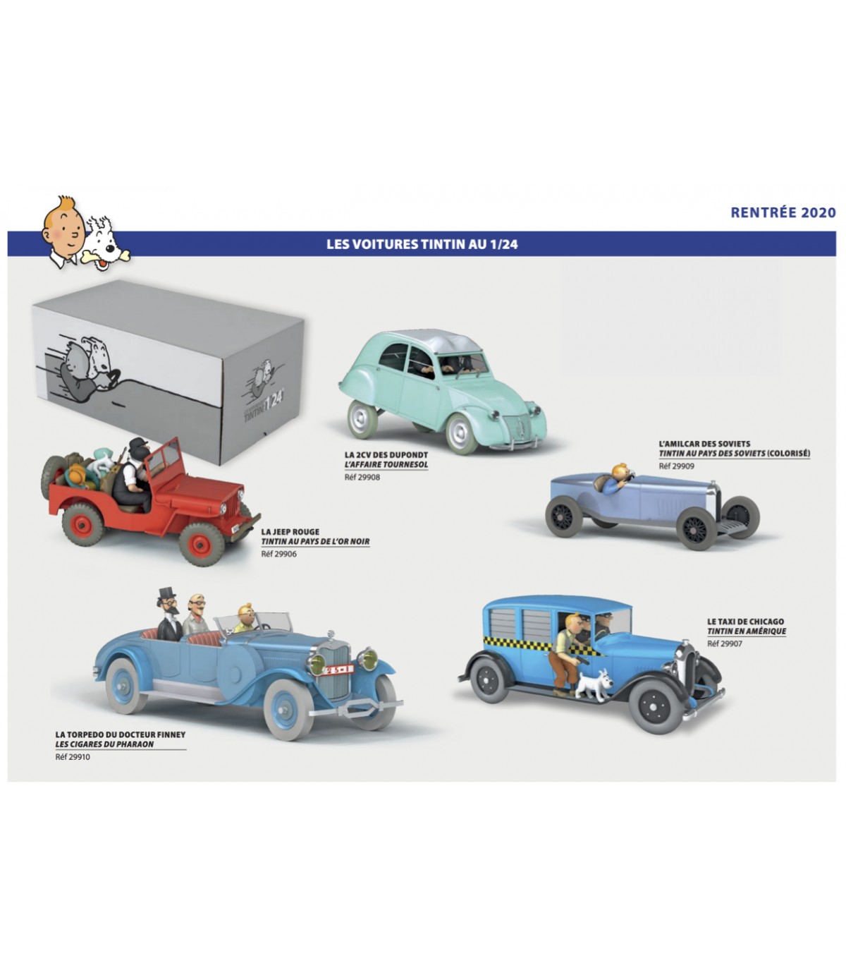 Les véhicules de tintin au 1/24 - La 2CV de l'affaire Tournesol - Figurines