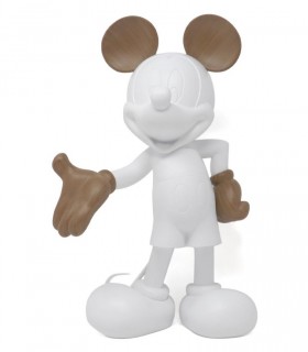 Mickey Welcome Blanc Mat & Effet Bois