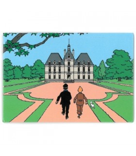 Magnet Tintin et Capitaine Haddock au Château de Moulinsart