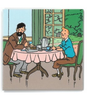 Magnet Tintin et Capitaine Haddock Prennent le Petit Déjeuner