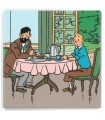 Magnet Tintin et Capitaine Haddock Prennent le Petit Déjeuner