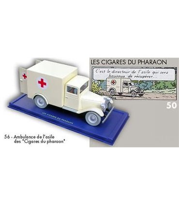 L'Ambulance de l'asile des Cigares du Pharaon En Voiture Tintin 56