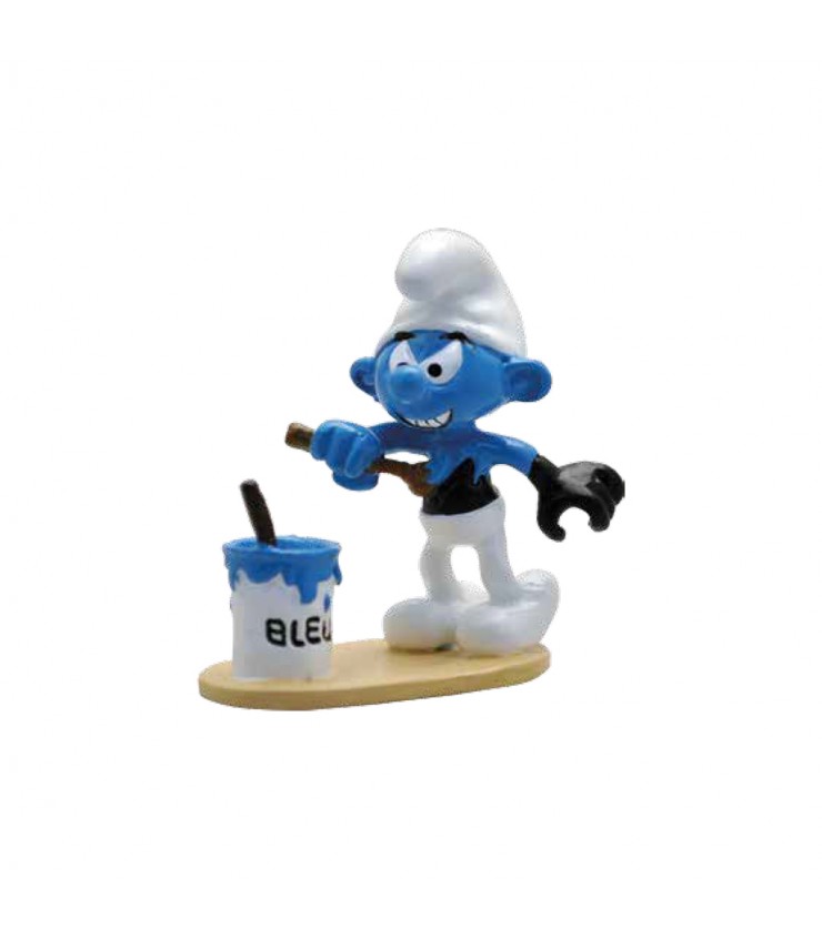 Le Schtroumpf Noir se Peignant en Bleu